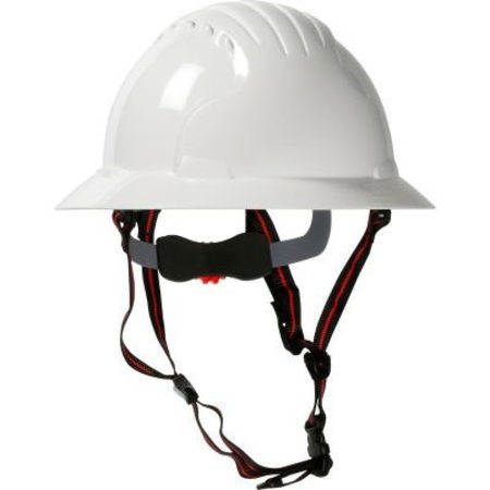 PIP Evo 6161 Ascend Full Brim Safety Helmet HDPE Shell, 6-Pt Suspension, Wheel Ratchet Adjustment, White 280-EV6161-CH-10